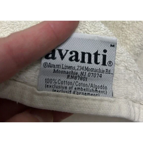 Set of 3 Vintage Avanti Hand Towels Gilded Songbird Embroidered Birds Cream - Picture 8 of 11